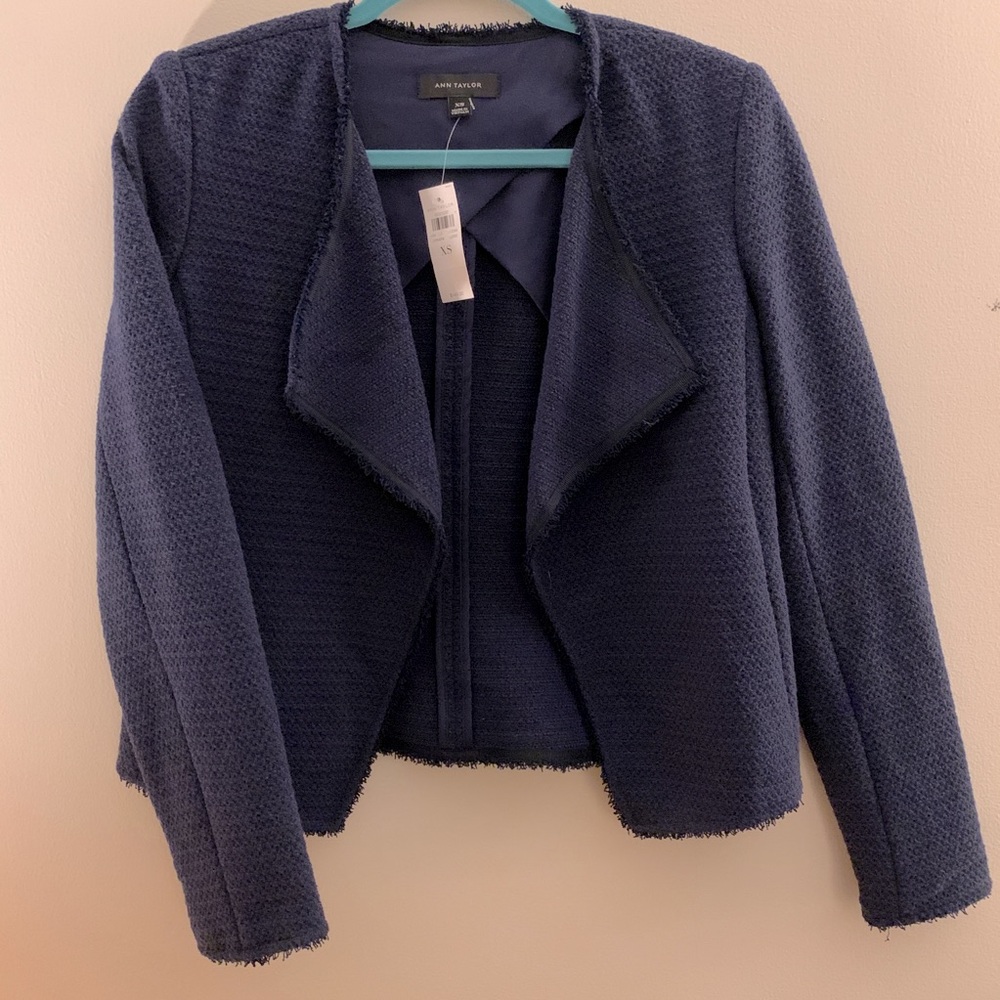 Tweed Navy Blazer by Ann Taylor